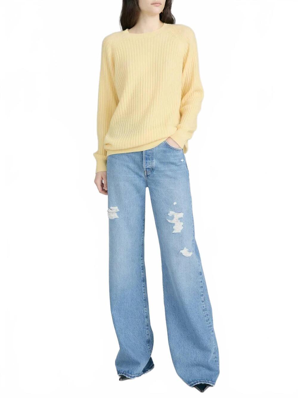 NEW FRAME cashmere sunbeam sweater in canary